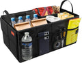 Grote kofferbakorganizer, kofferbakbox, stevige, opvouwbare boodschappentas, gereedschapshouder – Zwart – 50 cm x 38 cm x 26 cm