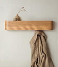 Toke wandkapstok, moderne designkapstok met verborgen wandhaken, kapstokpaneel van massief echt houtfineer, eiken