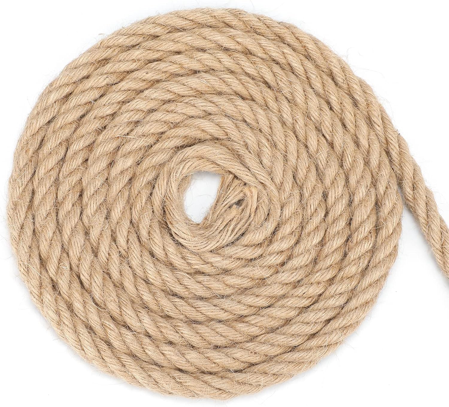 14 mm dik jute touw, 10 m tuin-hennep touw, bruin jute touw voor krabpaal, 14 mm rustiek decoratief hennep touw voor doe-het-zelf-projecten, ophangen en D