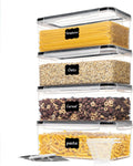 3,2 l voorraadpotten met deksel, luchtdicht, set van 4, BPA-vrije voorraaddozen, keuken, spaghettibewaring, pasta, voorraadpotten voor pasta, muesli, cornflakes