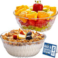Premium glazen schalen, set van 6, 345 ml, 100% loodvrije, stapelbare kristallen dessertschalen, dessertbekers, puddingkommen, slakommen, sauskom