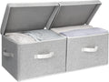 SorageWorks opbergbox van stof met deksel, opvouwbare opbergboxen voor de slaapkamer, decoratieve opbergboxen met deksel, stapelbare opbergboxen met deksel, groot