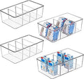 4-delige koelkastorganizer met 4 vakken, BPA-vrije, stapelbare opbergdoos voor theezakjes, snacks, kruiden