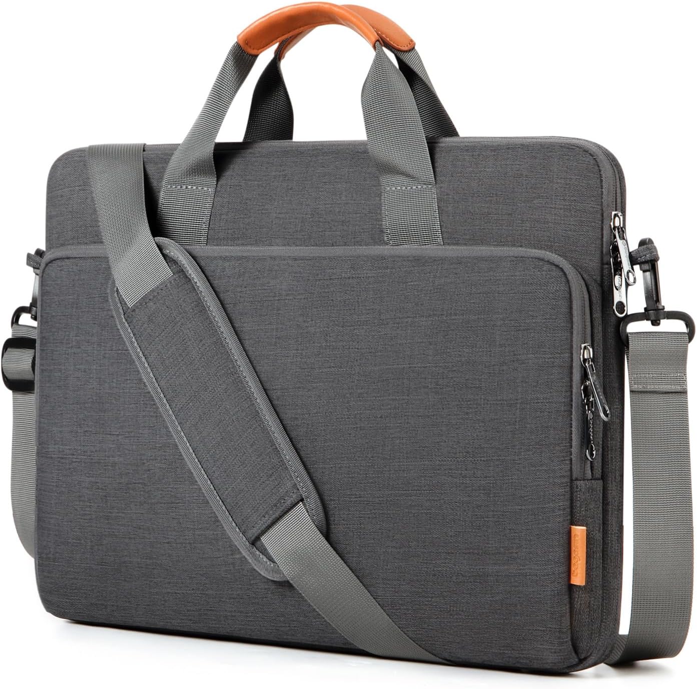 Laptoptas, aktetas, geschikt voor laptops tot 17, 17,3 inch, uitbreidbaar, waterafstotend, schoudertas, draagtas, notebooktas, pc-computertas