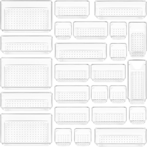 25-delige lade-organizer in 4 maten, make-up-organizersysteem, kaptafel-organizer, bruikbaar voor make-up, keuken, badkamer, kantoor, kleedkamer