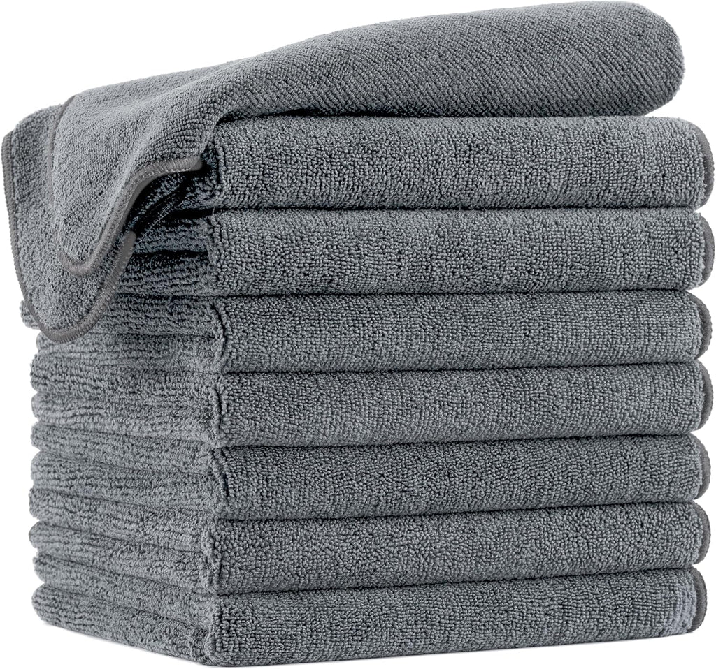 Professionele kappershanddoeken – sneldrogend & pluisvrij – microvezel – donkergrijs – 40,6 x 73,7 cm – set van 8