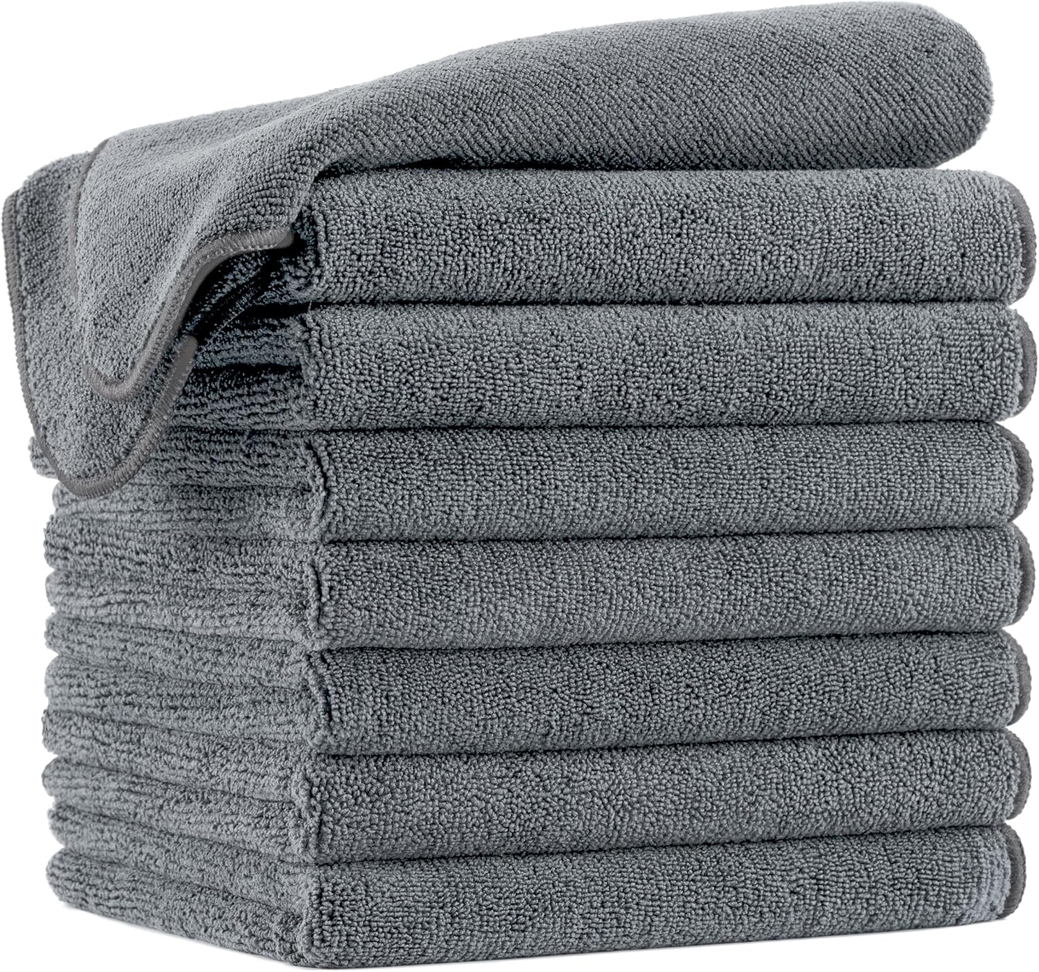 Professionele kappershanddoeken – sneldrogend & pluisvrij – microvezel – donkergrijs – 40,6 x 73,7 cm – set van 8