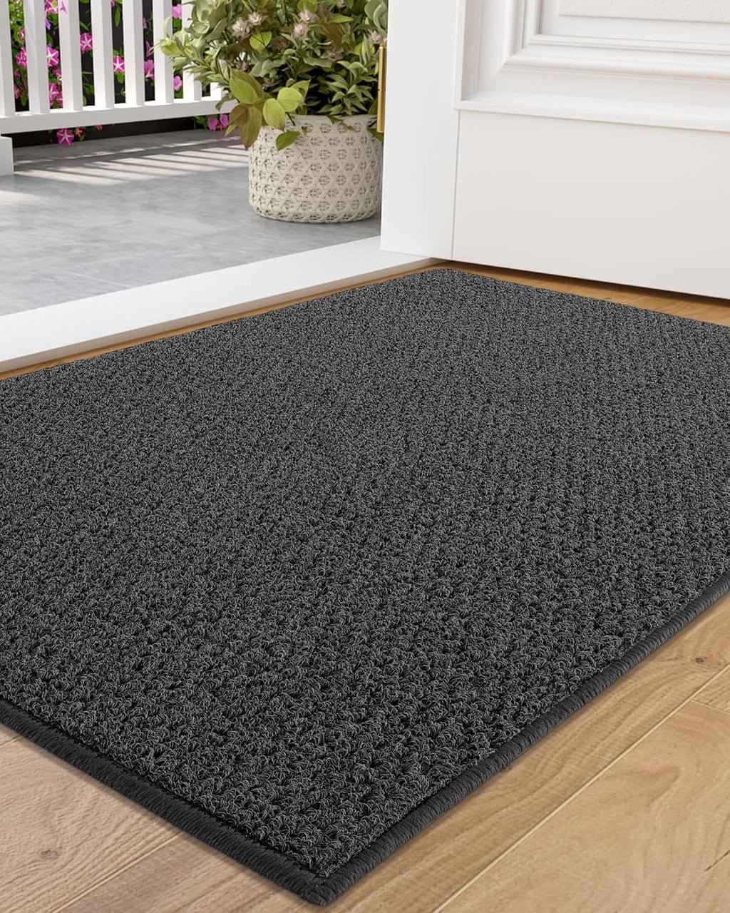 Vloermat voor binnen en buiten, 60 x 110 cm, antislip vuilvangmat, wasbare & absorberende vloermat, entreemat, deurmat, vloermat voor de entree, voordeur