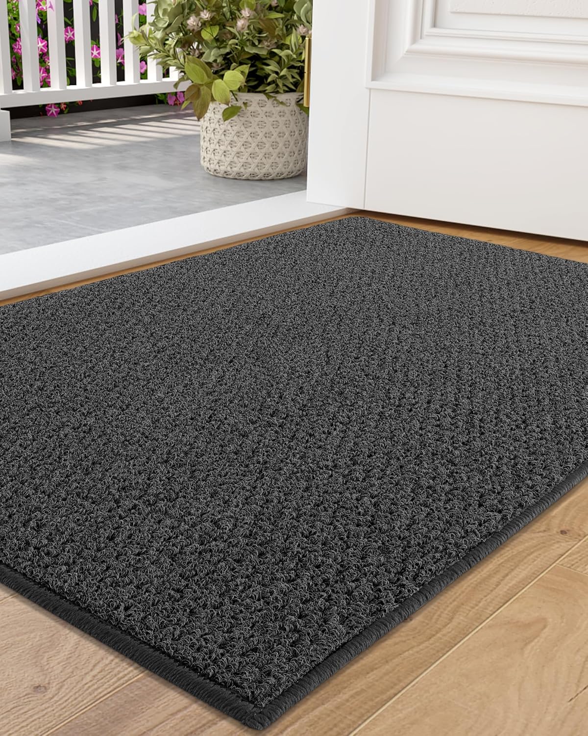 Vloermat voor binnen en buiten, 60 x 110 cm, antislip vuilvangmat, wasbare & absorberende vloermat, entreemat, deurmat, vloermat voor de entree, voordeur